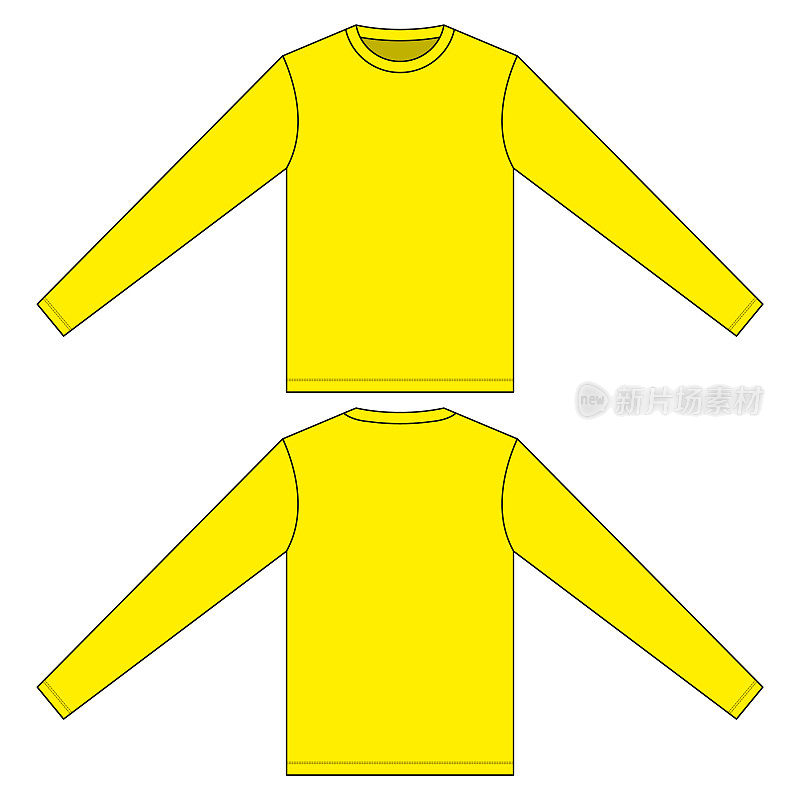 Long Sleeve T-Shirt Vector for Template